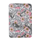 Tapis De Bain Les poulets dans la nature rose, rose et gris (Devant (Vertical))
