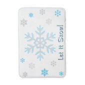 Tapis De Bain Let It Snow Blue Silver Gray Snowflakes (Devant (Vertical))