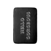 Tapis De Bain LETTRE BROSSE NOIRE & BLANCHE "Hello Gorgeous" THÈ (Devant (Vertical))