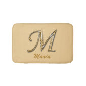 TAPIS DE BAIN LETTRE D'ARGENT D'OR M MONO INITIAL (Devant)