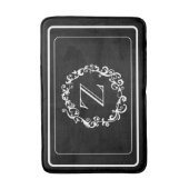 TAPIS DE BAIN LETTRE DE CONCEPTION DE FRONTIÈRE BLANCHE NOIR (Devant (Vertical))