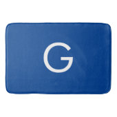 Tapis De Bain Lettre initiale Monogramme Moderne Style Bleu (Devant)