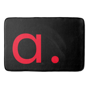 TAPIS DE BAIN LETTRE INITIALE NOIRE ROUGE LETTRE NOIRE PLACE