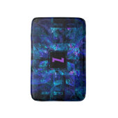 Tapis De Bain LETTRE INITIALE Tendance Monogramme Bleu chatoyant (Devant (Vertical))