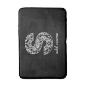 Tapis De Bain Lettre monogramme S - Damas noir et blanc (Devant (Vertical))