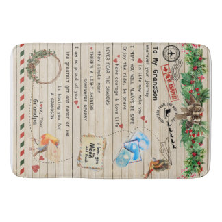 Tapis De Bain Lettre personnalisée à mon petit-fils de grand-pèr