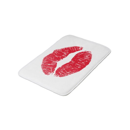 Tapis De Bain Lèvres de baiser rouges (Angle)