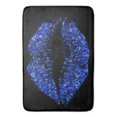 Tapis De Bain Lèvres Parties scintillant bleues #2 (devant Vertical)