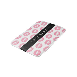 Tapis De Bain Lèvres Roses, Baiser, Baguette à lèvres, Votre Nom