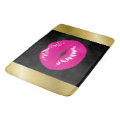 Tapis De Bain Lèvres roses chaudes Illustration brillante (Angle)