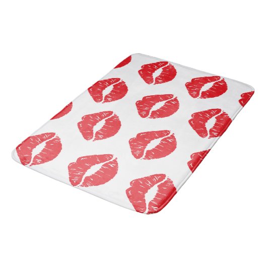Tapis De Bain Lèvres Rouges, Rouge À Lèvres, Baiser, Motif Des L (Angle)