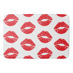 Tapis De Bain Lèvres Rouges, Rouge À Lèvres, Baiser, Motif Des L