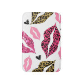 Tapis De Bain Lèvres scintillantes : Motif de mode Leopard (Devant (Vertical))
