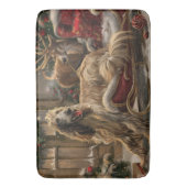 Tapis De Bain Lévrier Afghan Noël Festif (devant Vertical)