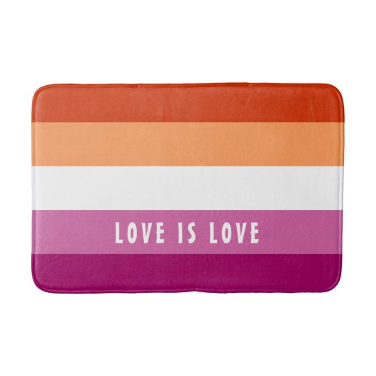 Tapis De Bain LGBT Rainbow Lesbian Pride drapeau Texte personnal (Devant)