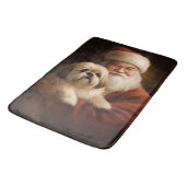Tapis De Bain Lhasa Apso Avec Noël Festif Du Père Noël (Angle)