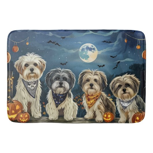 Tapis De Bain Lhasa Apso Halloween Éffrayant (Devant)