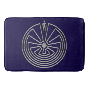 Tapis De Bain L'HOMME DANS LE MAZE argent + votre arrière - pla