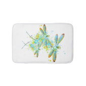 Tapis De Bain Libellule sarcelle éclaboussure  (Devant)