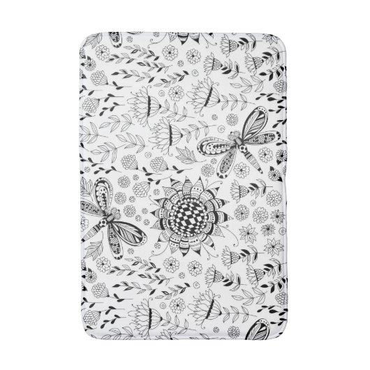 Tapis De Bain libellules et fleurs (Devant (Vertical))
