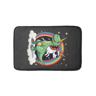 Tapis De Bain Licorne Arc-en-Ciel Chevauchant T rex - Garçons Fi