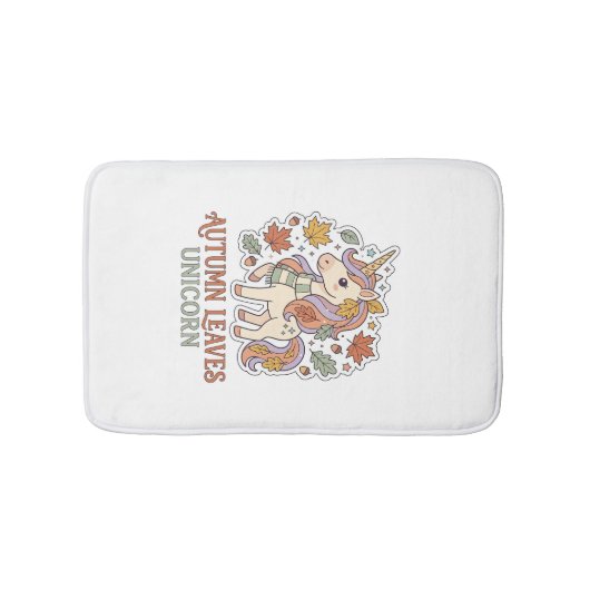 Tapis De Bain Licorne Feuilles D'automne Licorne Conception Grap (Devant)