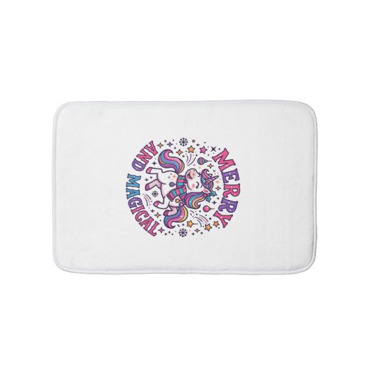Tapis De Bain Licorne Joyeuse et Magique (Devant)