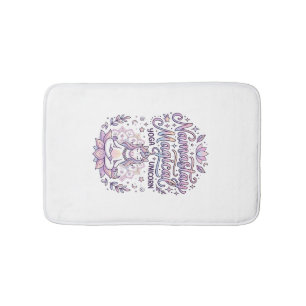 Tapis De Bain Licorne Namastay Magique Adorable Typographie Conc