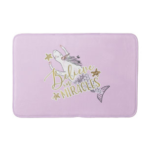 Tapis De Bain Licorne Sirène Moderne Tendance Croyez aux Miracle