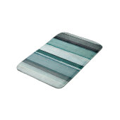 Tapis De Bain "Lien" Teal et art abstrait gris (Angle)