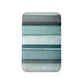 Tapis De Bain "Lien" Teal et art abstrait gris (Devant (Vertical))