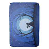 Tapis De Bain Lièvres, lapin, silhouette de clair de lune (devant Vertical)