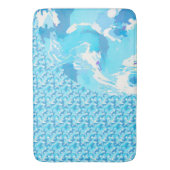 Tapis De Bain Light blue & White Ocean Abstract Art (devant Vertical)
