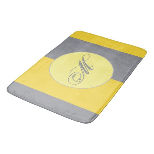 Tapis De Bain Light Yellow and Soft Gray Customize (Angle)