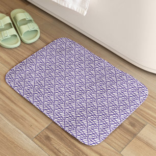 Tapis De Bain Lignes Abstraites Bleues Élégantes