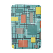 Tapis De Bain Lignes Abstraites de l'ère atomique Boîtes Turquoi (Devant (Vertical))