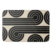 Tapis De Bain Lignes Abstraites rétroactives noires (Devant)