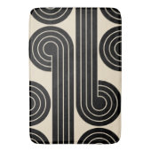 Tapis De Bain Lignes Abstraites rétroactives noires (devant Vertical)