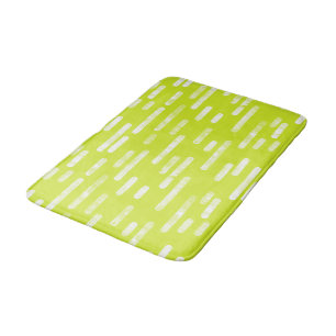 Tapis De Bain Lignes arrondies vertes de chaux brillantes Motif