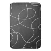 Tapis De Bain Lignes blanches sur noir (devant Vertical)