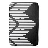 Tapis De Bain Lignes brisées en noir et blanc empilées (devant Vertical)
