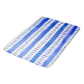 Tapis De Bain Lignes d'aquarelle Abstraites - bleu (Angle)