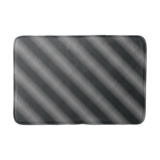 Tapis De Bain Lignes de gris noir et blanc ultra minces (Devant)