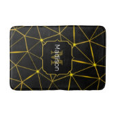 Tapis De Bain Lignes d'or triangles noirs géométriques Monogramm (Devant)