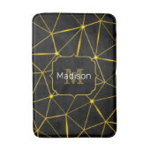 Tapis De Bain Lignes d'or triangles noirs géométriques Monogramm (Devant (Vertical))