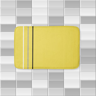 Tapis De Bain Lignes monochromes minimalistes modernes Jaune