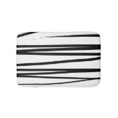 Tapis De Bain Lignes noires et blanches modernes Art Abstrait (Devant)