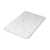 Tapis De Bain Lignes ondulées blanches et dorées Glam moderne (Angle)