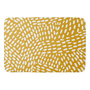 Tapis De Bain Lignes pointillées brûlé motif jaune
