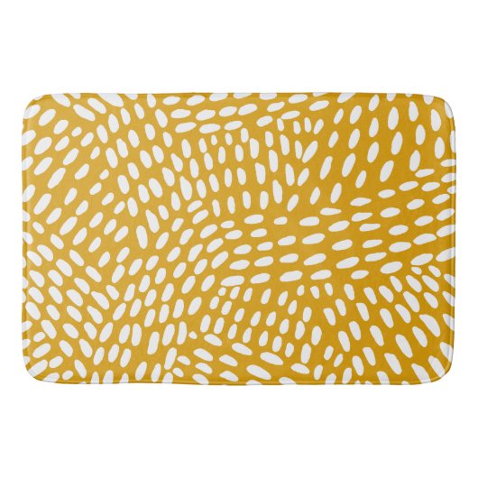 Tapis De Bain Lignes pointillées brûlé motif jaune (Devant)